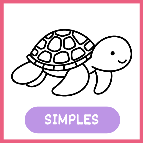 Simples: una tortuga de contorno grueso, un solo objeto en la página