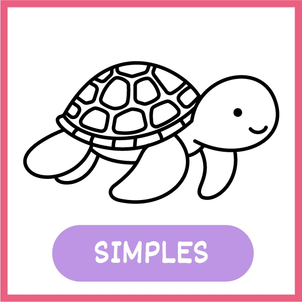 Simples: una tortuga de contorno grueso, un solo objeto en la página