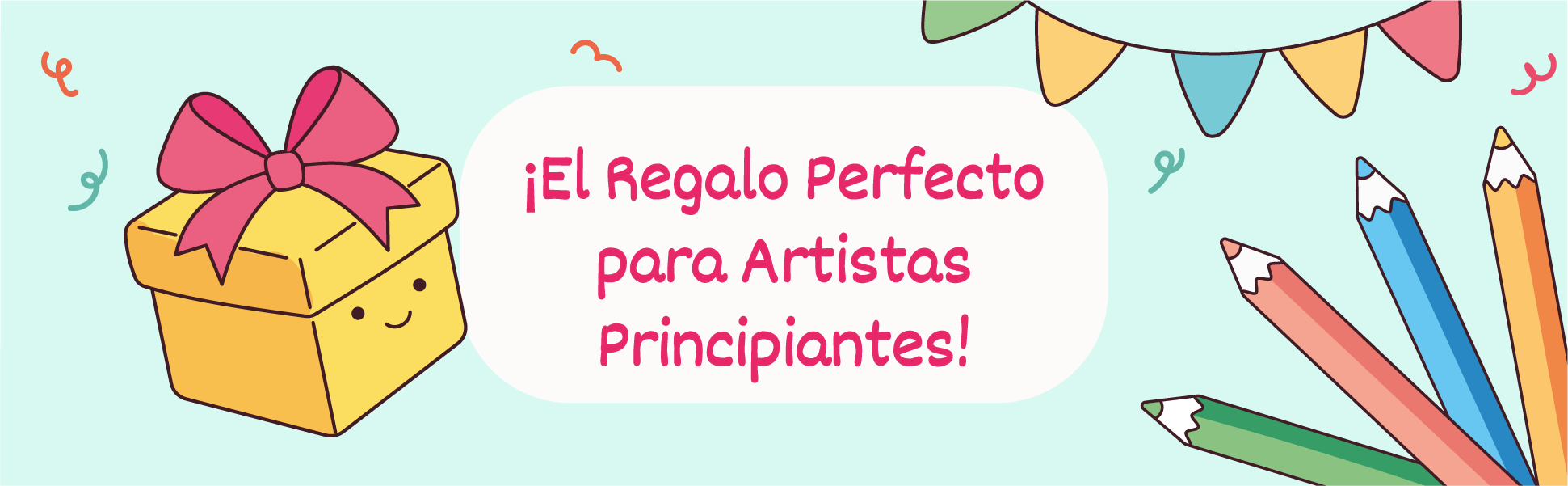 El regalo perfecto para artistas principiantes, un regalo y lápices de colores
