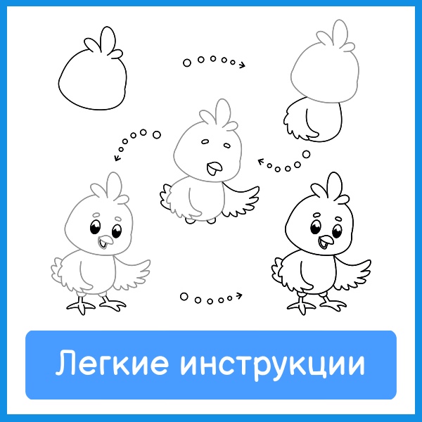 Легкие инструкции: цыпленок вырастает из простой формы за пять шагов