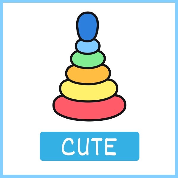 Cute: a stacking ring toy, one of the everyday things a toddler already knows