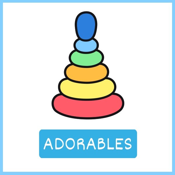 Adorables: una pirámide de anillas, una de las cosas cotidianas que el niño ya conoce