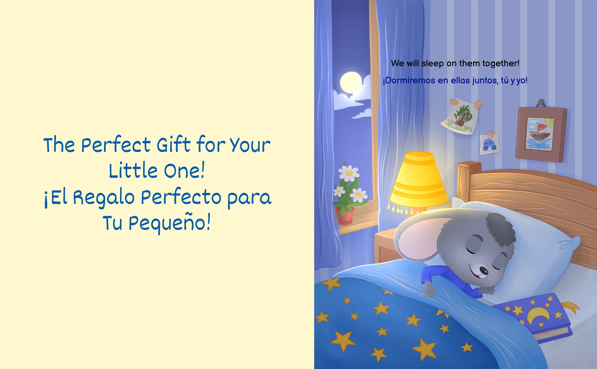The perfect gift for your little one: the last page, Max asleep in bed with the book beside him