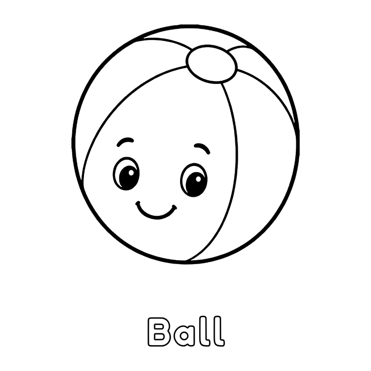 A teddy bear, a doll and a ball, exactly as they appear inside the books.