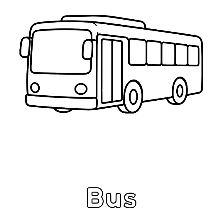 A bus, a train and a truck, exactly as they appear inside the books.