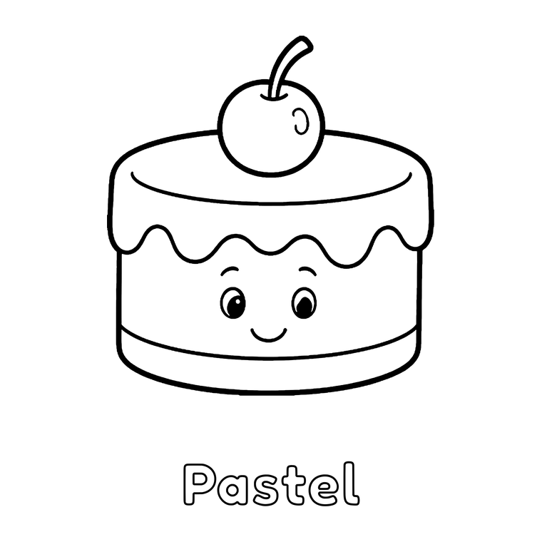 Una manzana, un pastel y un helado, tal como aparecen dentro de los libros.