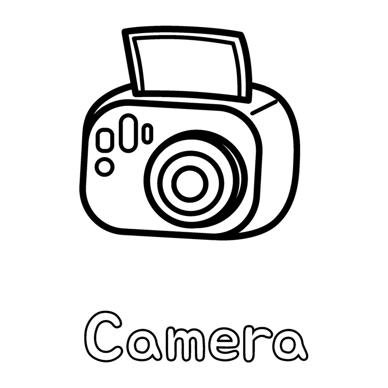 A drum, a camera and a trumpet, exactly as they appear inside the books.