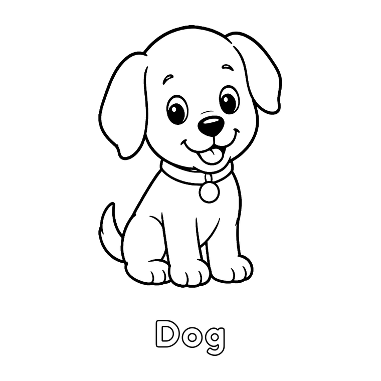 A cat, a dog and a lion, exactly as they appear inside the books.
