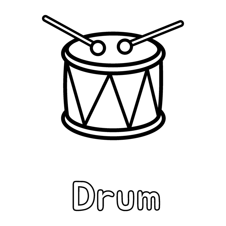 A drum, a camera and a trumpet, exactly as they appear inside the books.