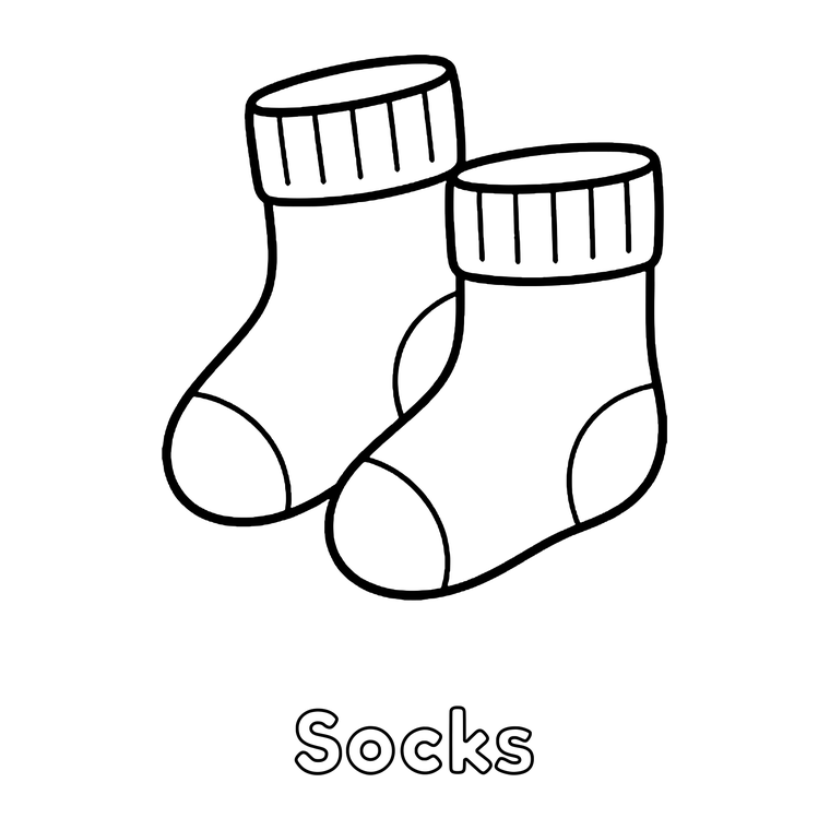 Socks, a dress and a pair of boots, exactly as they appear inside the books.