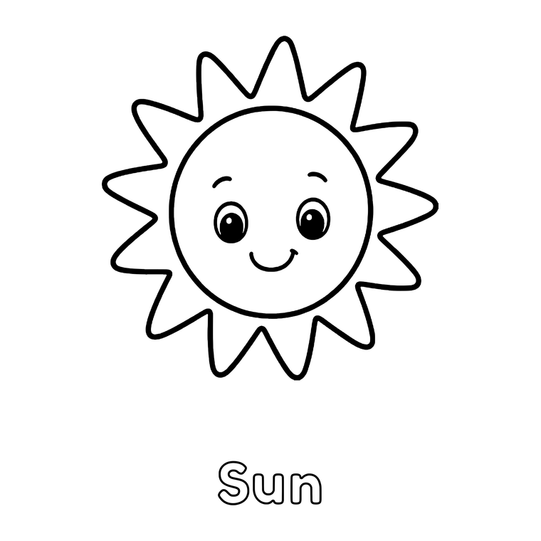 The sun, a tree and a sunflower, exactly as they appear inside the books.