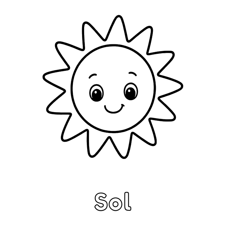 El sol, un árbol y un girasol, tal como aparecen dentro de los libros.