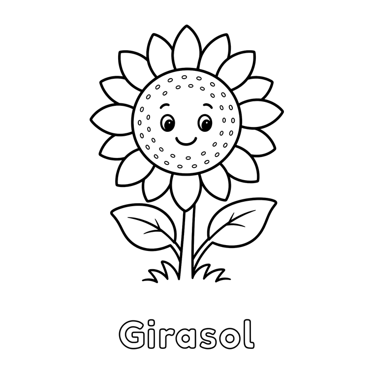 El sol, un árbol y un girasol, tal como aparecen dentro de los libros.