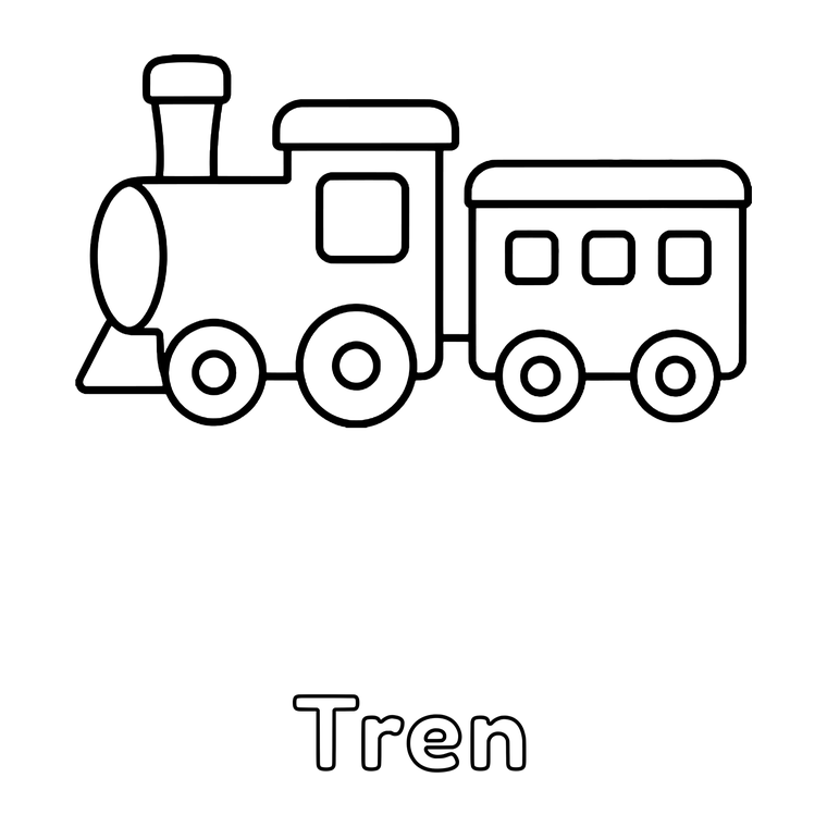 Un autobús, un tren y un camión, tal como aparecen dentro de los libros.