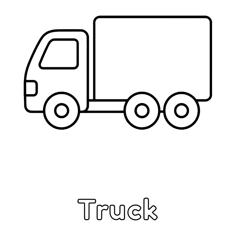 A bus, a train and a truck, exactly as they appear inside the books.